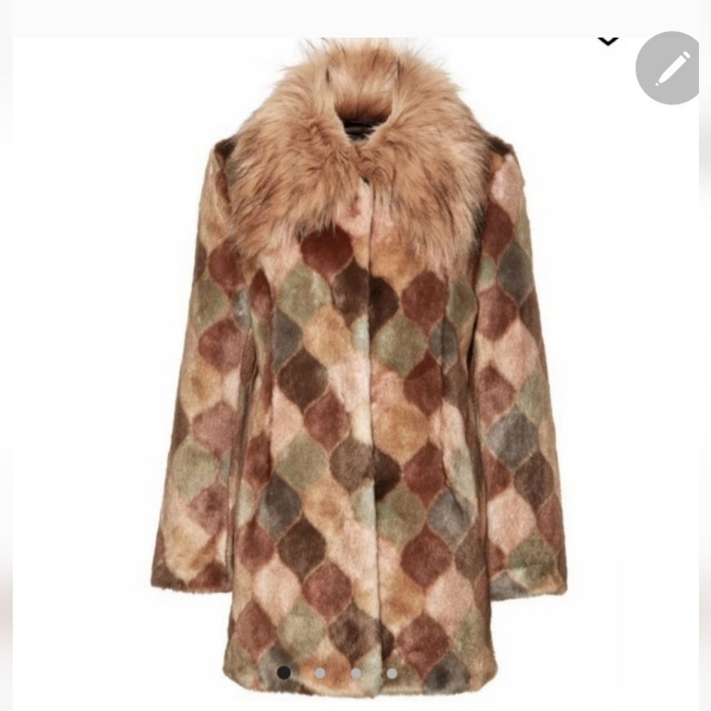 Unreal Fur Casablanca Faux Fur Coat sz Small